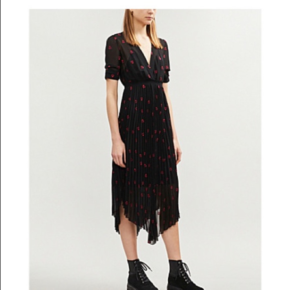 NWT Maje Heart Embroidered Midi Skirt